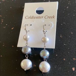 Sterling silver pearl danglers Coldwater Creek